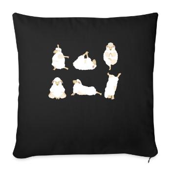 Yoga Sheep Meditation Sheep Doing Yoga Exercises - Sofa pillowcase 17,3'' x 17,3'' (45 x 45 cm) - black - Front
