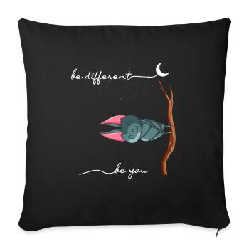 Soyez différent Chauve-souris Soyez vous Chauve-souris de sensibilisation à l’autisme - Housse de coussin décorative 45 x 45 cm - noir - Devant