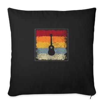 Guitar Retro - Sofa pillowcase 17,3'' x 17,3'' (45 x 45 cm) - black - Front