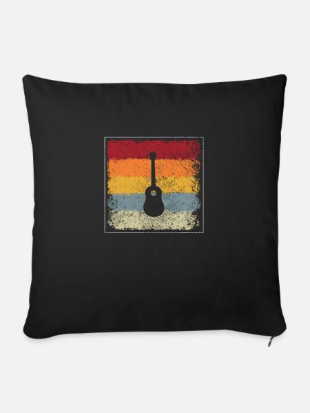 Gitarre Retro - Sofakissenbezug 45 x 45 cm - Schwarz