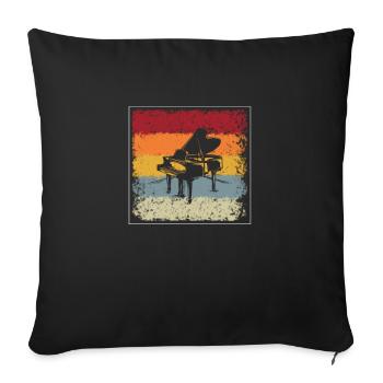 Piano Rétro - Housse de coussin décorative 45 x 45 cm - noir - Devant
