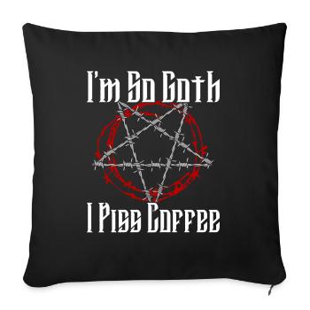 Satan Belzébuth Diable Gothique Pentagramme Mystique - Housse de coussin décorative 45 x 45 cm - noir - Devant