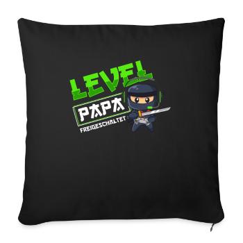Niveau Papa Débloqué Ninja Gamer Papa - Housse de coussin décorative 45 x 45 cm - noir - Devant