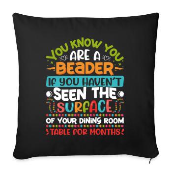 Beading Designs for Beader - Sofa pillowcase 17,3'' x 17,3'' (45 x 45 cm) - black - Front