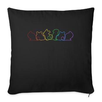 Chinchilla LGBT Arc-en-ciel Longtail Longhair - Housse de coussin décorative 45 x 45 cm - noir - Devant