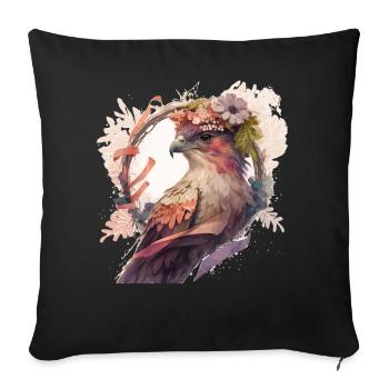 Oiseaux De Proie Cerf-volant Fleur Couronne Floral - Housse de coussin décorative 45 x 45 cm - noir - Devant