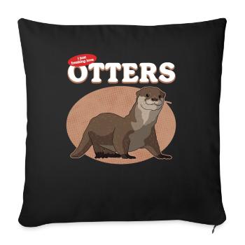 Loutre de mer Loutre Cadeau de loutre - Housse de coussin décorative 45 x 45 cm - noir - Devant