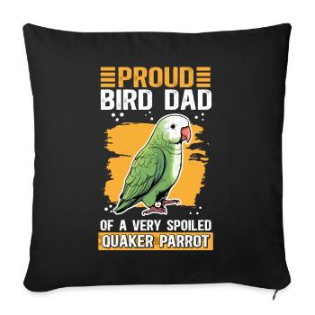 Monk Parakeet Parrots Dad Gift - Sofa pillowcase 17,3'' x 17,3'' (45 x 45 cm) - black - Front