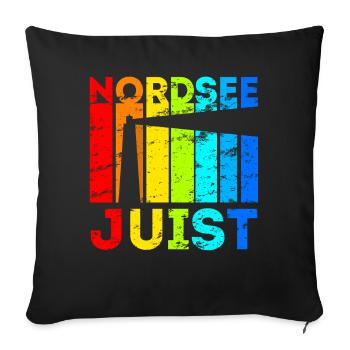 Juist Nordsee Ostfriesische Insel Geschenk - Sofakissenbezug 45 x 45 cm - Schwarz - Vorne