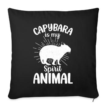 Capybara is my Spirit Animal - Capybaras - Sofa pillowcase 17,3'' x 17,3'' (45 x 45 cm) - black - Front