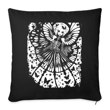 Fairycore Ästhetik Skelett Fee Goth Gothic G - Sofakissenbezug 45 x 45 cm - Schwarz - Vorne