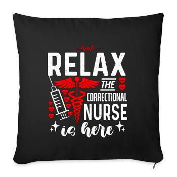 Infirmière correctionnelle Détendez-vous La médecine correctionnelle - Housse de coussin décorative 45 x 45 cm - noir - Devant