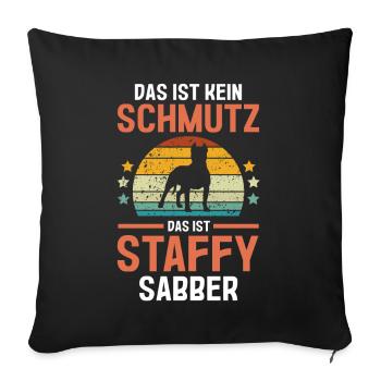 Hund Staffy - Sofakissenbezug 45 x 45 cm - Schwarz - Vorne