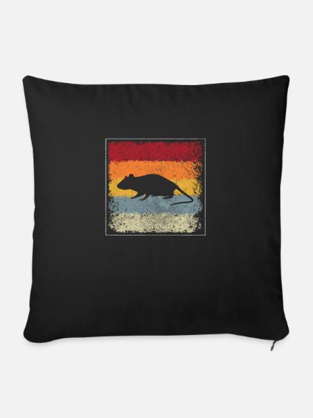 Maus Retro - Sofakissenbezug 45 x 45 cm - Schwarz