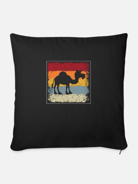 Dromedar Retro - Sofakissenbezug 45 x 45 cm - Schwarz