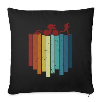 Retro Training Triathlon Bike Triathlete Pro - Sofa pillowcase 17,3'' x 17,3'' (45 x 45 cm) - black - Front