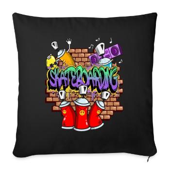 Skateboarding Skater Board Graffiti Spray Sprayer - Sofakissenbezug 45 x 45 cm - Schwarz - Vorne