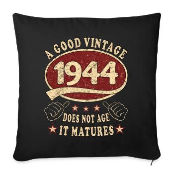 79ème Anniversaire 1944 '79 Bon Millésime - Housse de coussin décorative 45 x 45 cm - noir - Devant