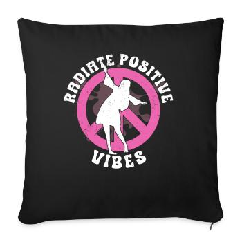 Hippie Paix Signe Paix Fleurs Fleur Enfant - Housse de coussin décorative 45 x 45 cm - noir - Devant