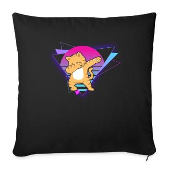 Vaporwave Cat - Sofakissenbezug 45 x 45 cm - Schwarz - Vorne