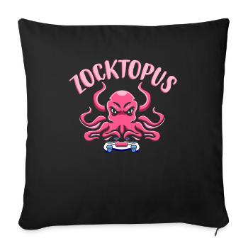 Gaming Octopus Gaming Squid Zocktopus - Housse de coussin décorative 45 x 45 cm - noir - Devant