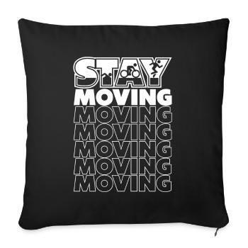 Stay Moving Triathlete Training Triathlon Bike Pro - Sofa pillowcase 17,3'' x 17,3'' (45 x 45 cm) - black - Front