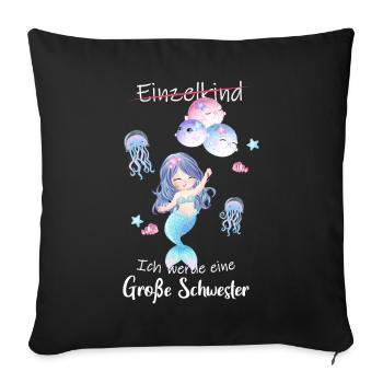 Ich Werde Eine Große Schwester 2024 - Sofakissenbezug 45 x 45 cm - Schwarz - Vorne
