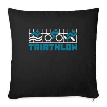 Entraînement Triathlon Vélo Triathlète Professionnel Triathlon - Housse de coussin décorative 45 x 45 cm - noir - Devant