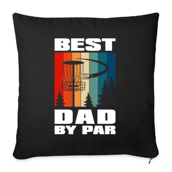 Best Dad By Par - Sofa pillowcase 17,3'' x 17,3'' (45 x 45 cm) - black - Front