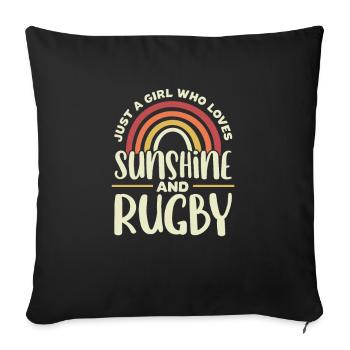 Club de rugby Équipe de rugby Football Sport Cadeau - Housse de coussin décorative 45 x 45 cm - noir - Devant