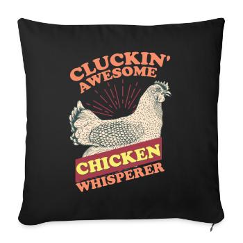 Chuchoteur de poulet - Housse de coussin décorative 45 x 45 cm - noir - Devant
