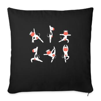 Yoga Kuh - Sofakissenbezug 45 x 45 cm - Schwarz - Vorne