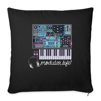 Modular Life Electronic Musical Synthesizer - Sofa pillowcase 17,3'' x 17,3'' (45 x 45 cm) - black - Front