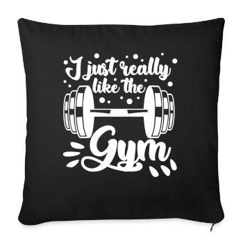 Dumbbell Fitness Strongman Bodybuilder Gym - Housse de coussin décorative 45 x 45 cm - noir - Devant