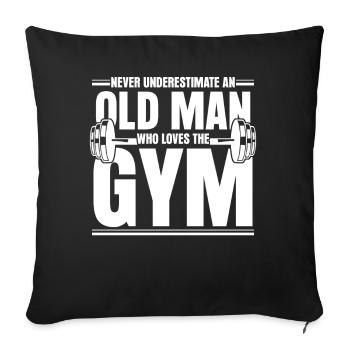 Fitness Strongman Bodybuilder Gym - Housse de coussin décorative 45 x 45 cm - noir - Devant