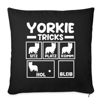 Dog Yorkie - Sofa pillowcase 17,3'' x 17,3'' (45 x 45 cm) - black - Front