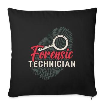 Sciences judiciaires Technicien judiciaire en criminologie - Housse de coussin décorative 45 x 45 cm - noir - Devant