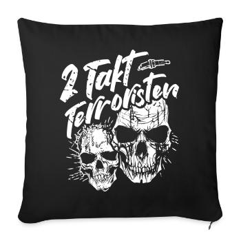 2 Stroke Terrorists - Moped Driver Skulls - Sofa pillowcase 17,3'' x 17,3'' (45 x 45 cm) - black - Front