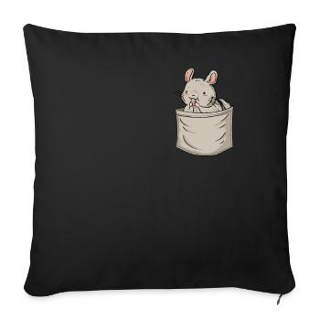Chinchilla Chest Pocket Longtail Longhair - Sofa pillowcase 17,3'' x 17,3'' (45 x 45 cm) - black - Front