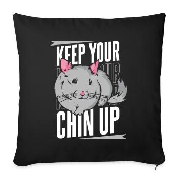 Keep Your Chin Up Longtail Longhair Breeder - Sofa pillowcase 17,3'' x 17,3'' (45 x 45 cm) - black - Front