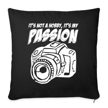 Photographer Camera Photos Photograph - Sofa pillowcase 17,3'' x 17,3'' (45 x 45 cm) - black - Front