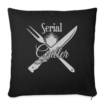 Grillades Barbecue Grill Grillmeister - Housse de coussin décorative 45 x 45 cm - noir - Devant