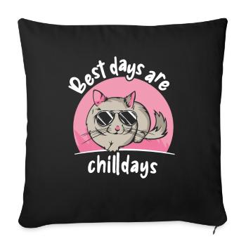 Les meilleurs jours sont les chilldays Longtail Longhair - Housse de coussin décorative 45 x 45 cm - noir - Devant