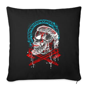 Wikinger Valhalla Krieger Normannen Waränger - Sofakissenbezug 45 x 45 cm - Schwarz - Vorne