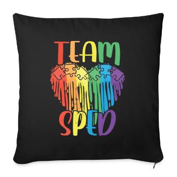 Équipe Éducation spécialisée Profession enseignante - Housse de coussin décorative 45 x 45 cm - noir - Devant