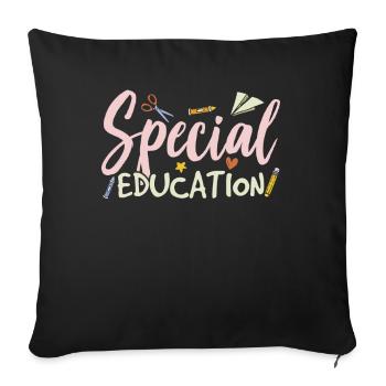 Sonderpädagogik Beruf Lehrer Sonderpädagoge - Sofakissenbezug 45 x 45 cm - Schwarz - Vorne