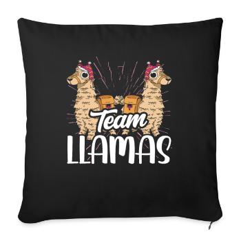 Team Llamas Christmas Animal Llama Lama Sayings - Sofa pillowcase 17,3'' x 17,3'' (45 x 45 cm) - black - Front
