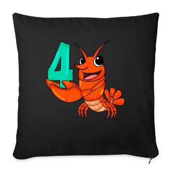 4 birthday 4 years old with animal motif - four - Sofa pillowcase 17,3'' x 17,3'' (45 x 45 cm) - black - Front