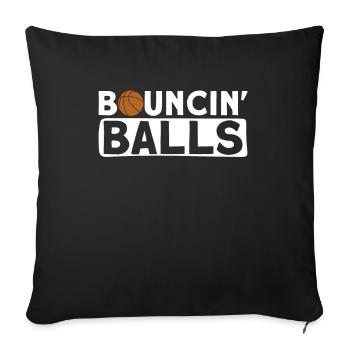 Bouncin' Balls - Basketball amusant - Housse de coussin décorative 45 x 45 cm - noir - Devant