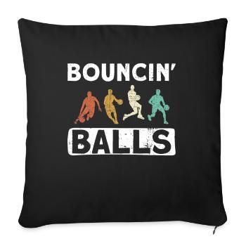 Bouncin' Balls - Basketball amusant - Housse de coussin décorative 45 x 45 cm - noir - Devant